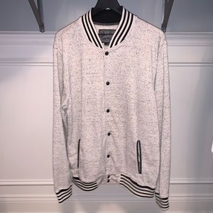 Brooklyn Cloth knit grey bomber jacket men’s XL